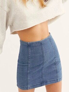 Free People Modern Femme Stretch Denim Mini Skirt